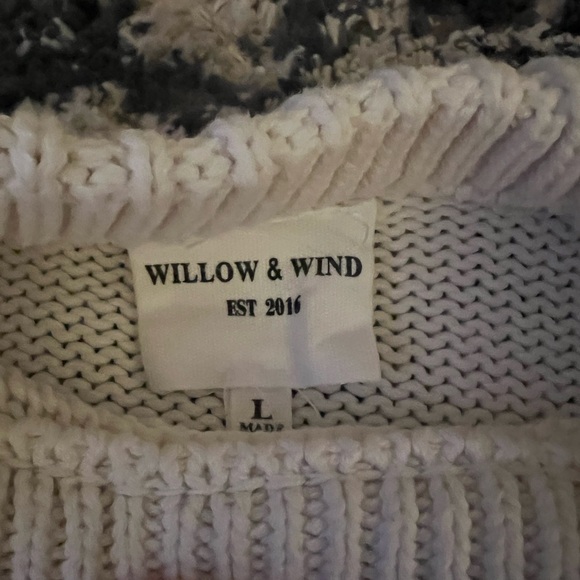 Willow & Wind White and Green Striped Sweater - Picture 3 of 5